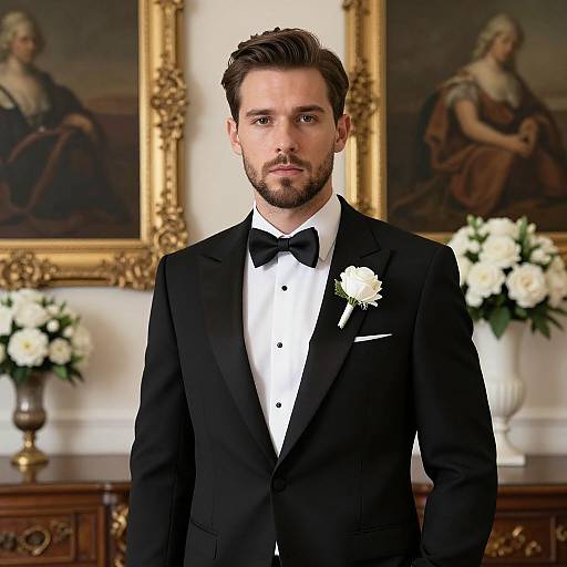 Handsome Man in Elegant Tuxedo Photo