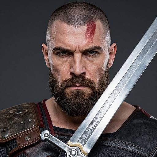 Kratos Cosplay Close-Up Portrait