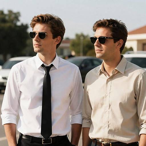 Two Stylish Men Outdoors in Daylight