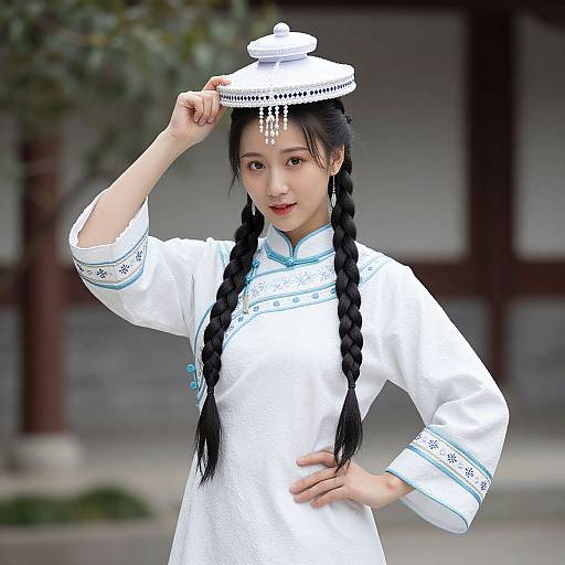 Woman in Neutrophil Costume with Chinese Dress