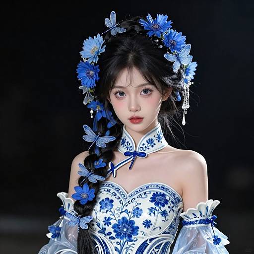 Blue Cornflower Coatl Hybrid Girl