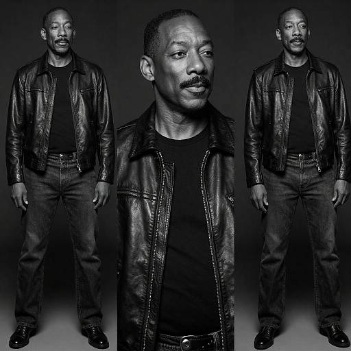 Eddie Murphy Triptych in Leather Jacket