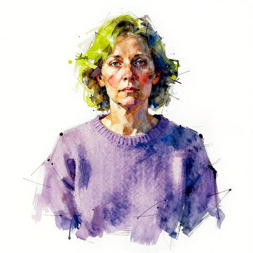 Expressionist Portrait of Fragmented Woman