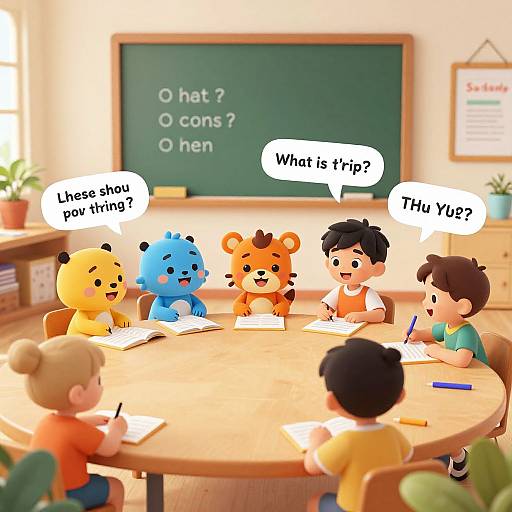 Whimsical AI Classroom for Kids
