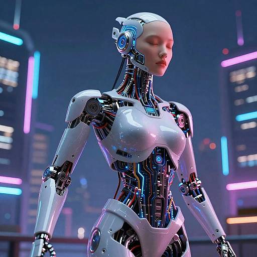 Mid-Transformation Cybernetic Human Blend