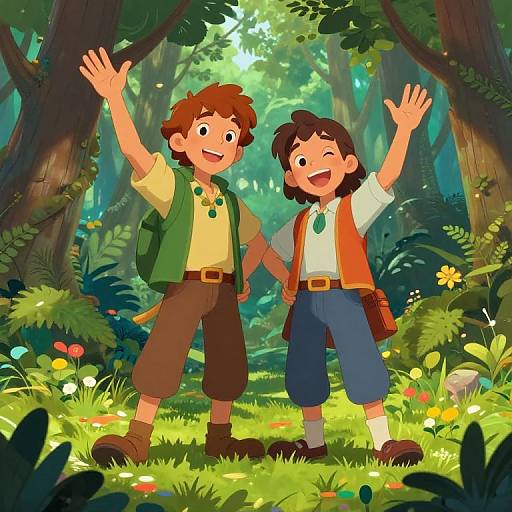 Gaston and Friend in Fantasy Forest