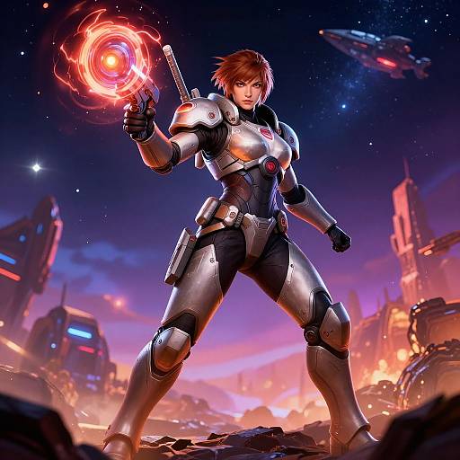 Fierce Female Space Marine Warrior