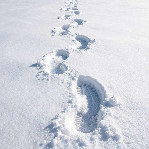 Surreal Giant Footprints in Snow