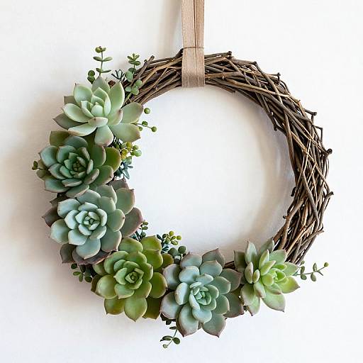 Unique 3-Inch Succulent Grapevine Wreath