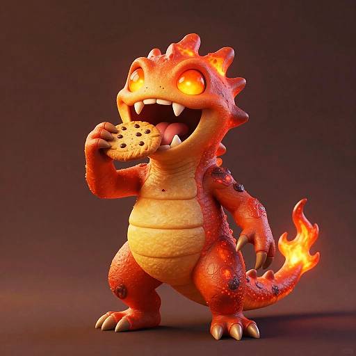 Happy Lava Elemental Eating Cookie