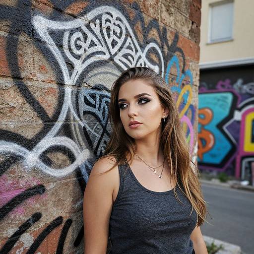 European Woman with Mural-Inspired Makeup