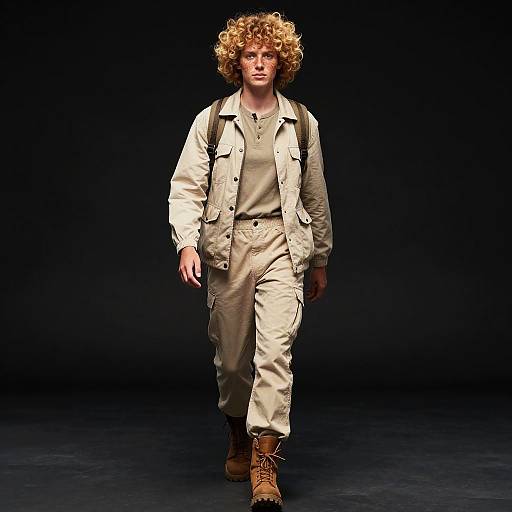 Youthful Desert Explorer in Motion