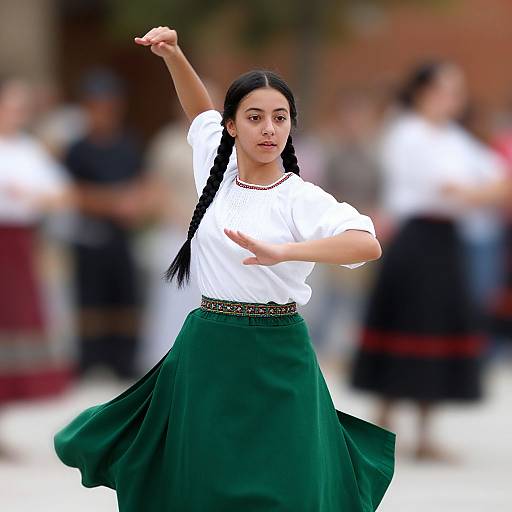 Realistic Traditional Folk Dance Girl