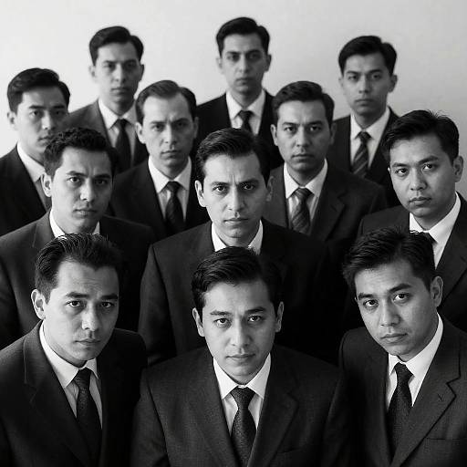 Intense Group Portrait in Black and White