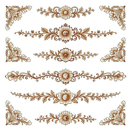 Vintage Victorian Ornamental Borders