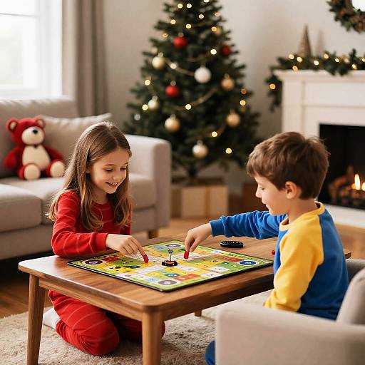 Cozy Christmas Board Game Scene