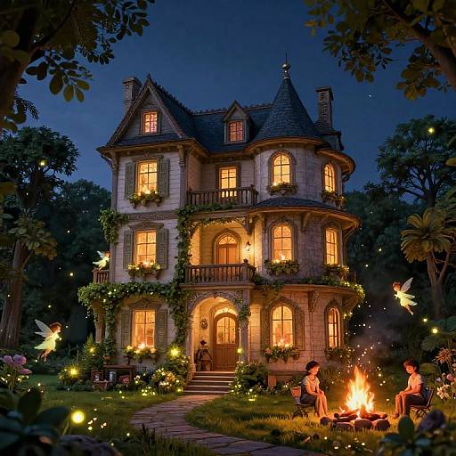Whimsical Renaissance House with Fairies