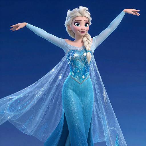 Elsa Dancing Under a Starry Sky