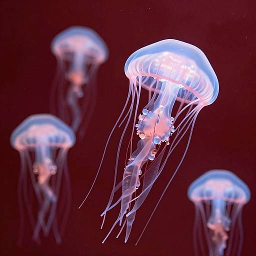 Ethereal Jellyfish in Crimson Dreams