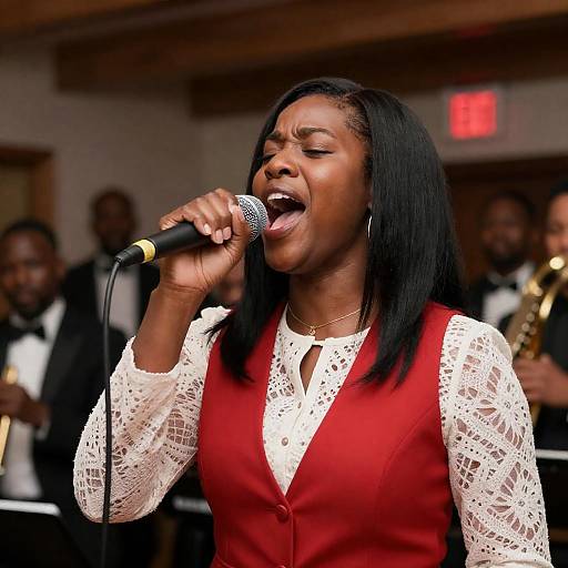 Passionate Performance of a Black Singer