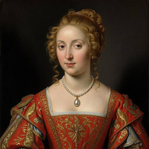 Portrait of Woman with Pearl Necklace
