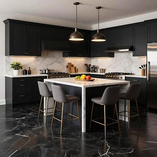 Sophisticated Modern Marble Kitchen Design