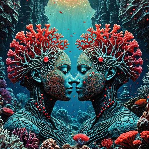 Whimsical Neural Love in Digital Reef Whimsical Neural Love in Digital Reef