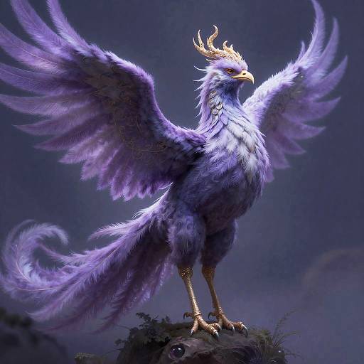 Amethyst Phoenix Sentinel in Mystic Light
