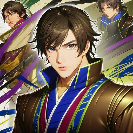 Illustration of Mouri motonari (sengoku basara), sengoku basara in the style of Oyari ashito