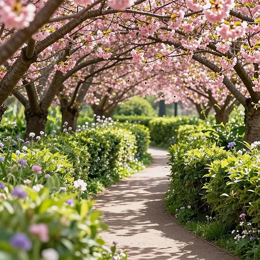 Sunlit Garden Hedge Maze Pathway