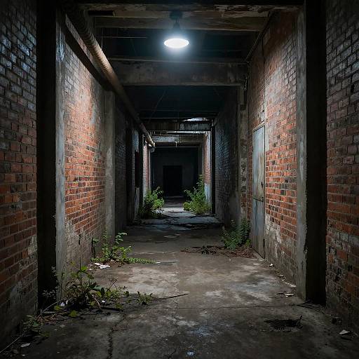 Suspenseful Atmosphere in Abandoned Warehouse
