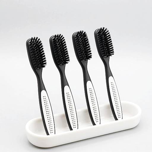 Stylish Black and White Hairbrushes