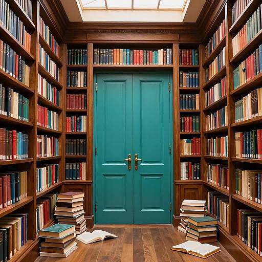 Majestic Teal Doors in Grand Library