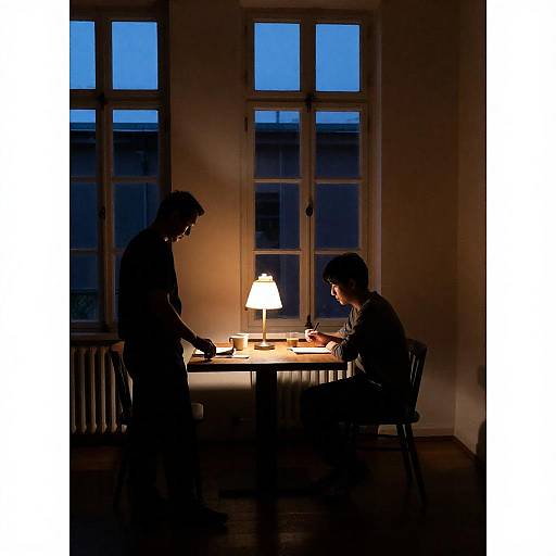 Warmly Lit Dining Room Scene