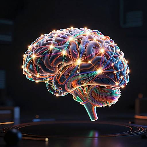 Colorful Neural Network Brain AI Art