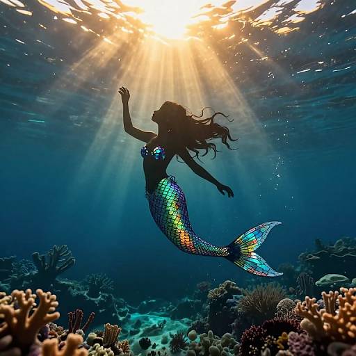 Magical Realism Underwater Mermaid Scene