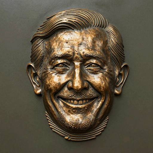 3D Fingerprint Old Man Portrait