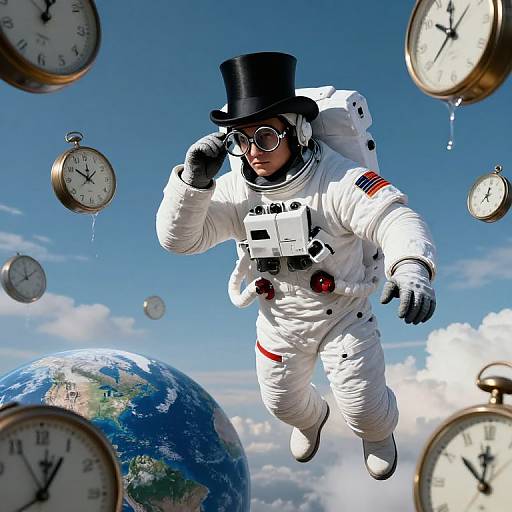 Surreal Astronaut Timepiece Dreamscape