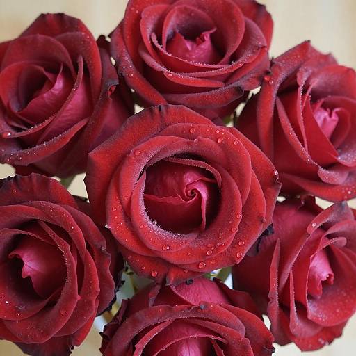 Vibrant Red Roses with Water Droplets