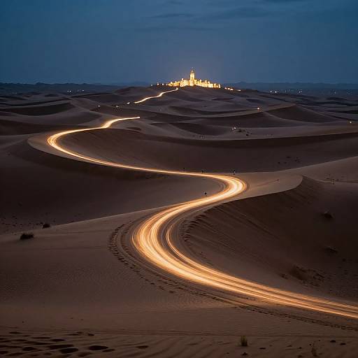 Desert Shadows Ignite Light Cities