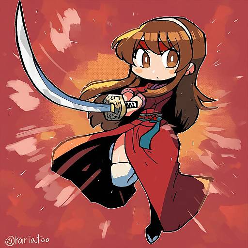 Illustration of Hana (fire emblem), fire emblem in the style of Rariatto (ganguri)