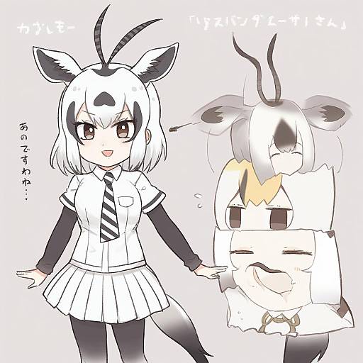 Illustration of Arabian oryx (kemono friends), kemono friends in the style of Nonono (mino)