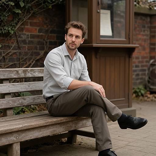 Refined Man in Rustic Vintage Setting