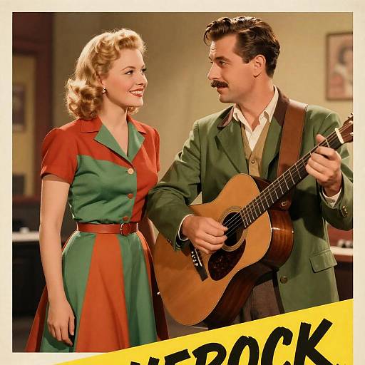 Charming 1940s Movie Poster Scene