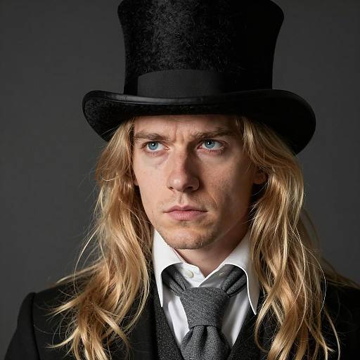 Elegant Man with Blond Hair and Hat