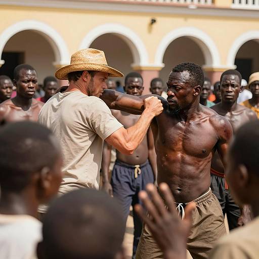 Tense Outdoor Altercation in Bright Sun