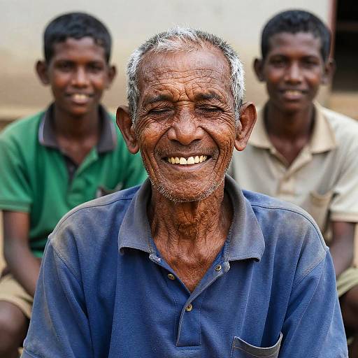 Three Elderly Men Smiling Outdoors