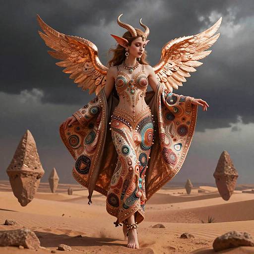 Vortex Djinn Amid Desert Spires