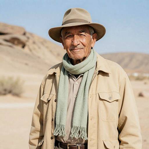 Old Man in the Desert Landscape