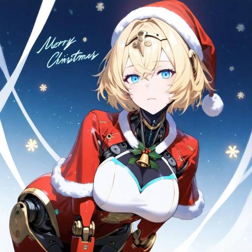 Christmas-Themed Robot Girl in Aigis Style